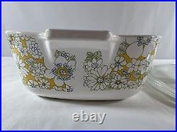 Vintage Corning Ware 1969 Floral Bouquet 1st Edition P1 1/2 B Casserole with Lid