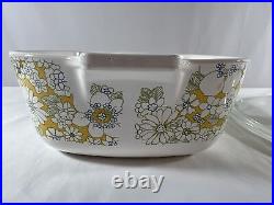 Vintage Corning Ware 1969 Floral Bouquet 1st Edition P1 1/2 B Casserole with Lid