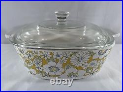 Vintage Corning Ware 1969 Floral Bouquet 1st Edition P1 1/2 B Casserole with Lid