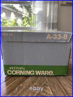 Vintage Corning Ware 25th Anniversary Spice O'Life Trio Set A-33-8 New In Box