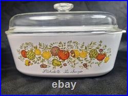 Vintage Corning Ware 4 Quart A-84-B Spice of Life L' Echalote La Sauge With Lid