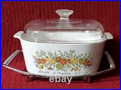 Vintage Corning Ware 5 Quart Spice Of Life Casserole A-5-b With LID With Trivet