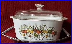 Vintage Corning Ware 5 Quart Spice Of Life Casserole A-5-b With LID With Trivet