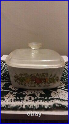 Vintage Corning Ware A-1 1/2-B Spice of Life 1.5 qt Casserole Dish with Glass Lid