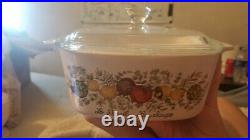 Vintage Corning Ware A-1 1/2-B Spice of Life Casserole Dish w Glass Lid 1 1/2 qt