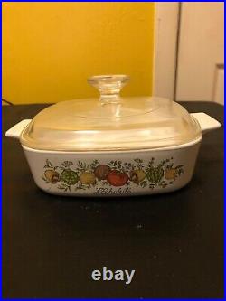 Vintage Corning Ware A-1-B Casserole Dish 1 Quart With Glass Pyrex Lid