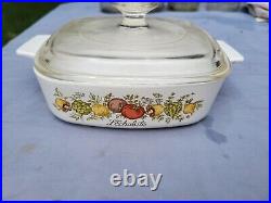 Vintage Corning Ware A-1-b L'echalote Spice Of Life Pryex Dish 1 Liter With LID