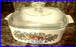 Vintage Corning Ware A-2-B Spice Of Life La Marjolaine Casserole Dish Pyrex Lid