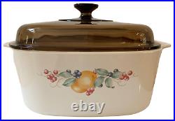 Vintage Corning Ware Abundance Casserole 4-Piece Pyrex Set with4 Amber Lids