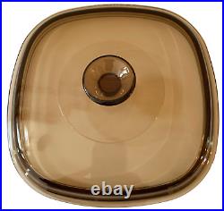 Vintage Corning Ware Abundance Casserole 4-Piece Pyrex Set with4 Amber Lids