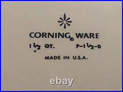 Vintage Corning Ware Blue Cornflower, 1 1/2 Qt. Casserole Dish P-1 1/2 -b
