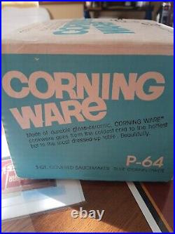 Vintage Corning Ware Blue Cornflower 1 Quart Saucemaker Model P-64 SEALED IN BOX