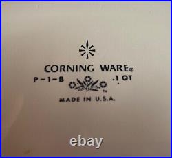 Vintage Corning Ware Blue Cornflower 1 Quart Square Casserole A-7-C with Lid