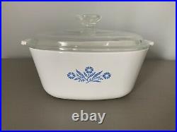 Vintage Corning Ware Blue Cornflower 2 1/2 Qt P-2 1/2-B stamped with Lid