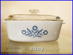 Vintage Corning Ware Blue Cornflower 2 Qt Dish A-2-B #479 MA & Pyrex A-9-C