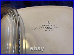 Vintage Corning Ware Blue Cornflower 4 Qt Casserole Dish P-84-B + Pyrex Lid-P12