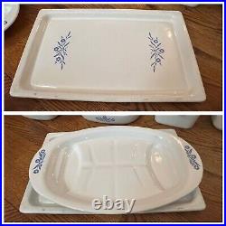 Vintage Corning Ware Blue Cornflower 46 PC Cookware Set Casserole Pan Lids Trays