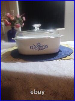 Vintage Corning Ware Blue Cornflower 4QT A-84-11 W LID