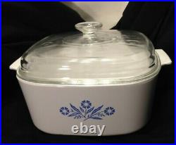 Vintage Corning Ware Blue Cornflower 5 Liter Casserole Dish & Domed Lid
