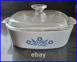 Vintage Corning Ware Blue Cornflower A-2-B 2 Qrt With A9C Lid