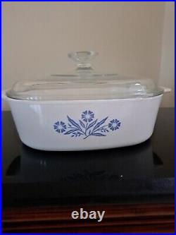 Vintage Corning Ware Blue Cornflower Borosilicate glass PYREX. 3 RARE PIECES
