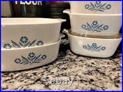 Vintage Corning Ware Blue Cornflower Casserole 10 Piece Set