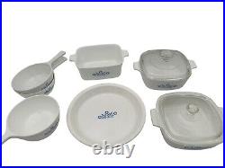 Vintage Corning Ware Blue Cornflower Casserole & Bakeware Set With Lids 7 Piece