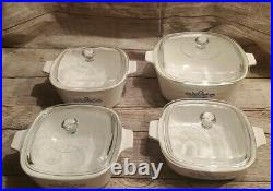 Vintage Corning Ware Blue Cornflower Casserole Dish Set 4 pieces With Lids