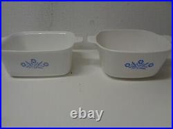 Vintage Corning Ware Blue Cornflower Casserole P-1 3/4-B & P-4-B 1 1/2Qt Set 2