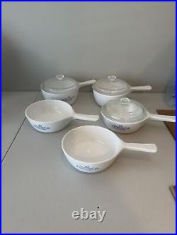 Vintage Corning Ware Blue Cornflower Covered Casserole lot of 24 Pieces