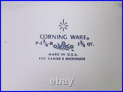 Vintage Corning Ware Blue Cornflower Dish'69-'72 P-1 3/4-B Cornflower Stamp