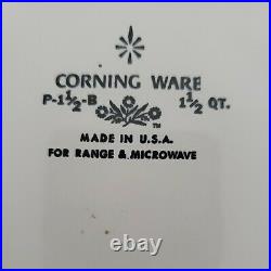Vintage Corning Ware Blue Cornflower P-1 1/2-B 1.5 qt Casserole Dish withLID. RARE