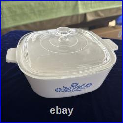 Vintage Corning Ware Blue Cornflower P-1 1/2-B Casserole Dish 1 1/2 Qt with Lid