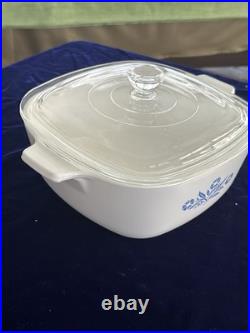 Vintage Corning Ware Blue Cornflower P-1 1/2-B Casserole Dish 1 1/2 Qt with Lid