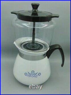 Vintage Corning Ware Blue Cornflower P-118 Drip Coffee Maker Pot 2 Qt. 8 Cups