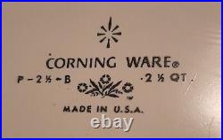 Vintage Corning Ware Blue Cornflower P-2 1/2- B Casserole Dish WithPyrex Lid A-9-C