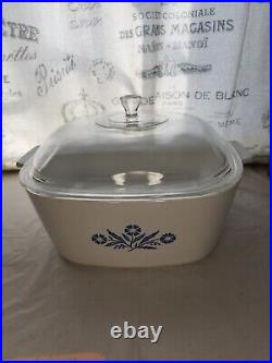 Vintage Corning Ware Blue Cornflower P-84-B Casserole Lid Dutch Oven 4qt USA