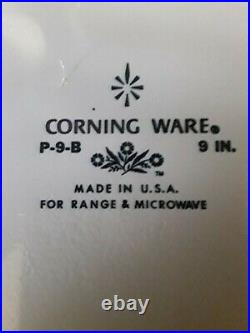 Vintage Corning Ware Blue Cornflower P-9-B Casserole Dish Rare Stamp, Pyrex Lid