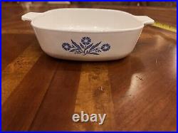 Vintage Corning Ware Blue Cornflower Pyrocerám 1 Quart Dish W Pyrex LID