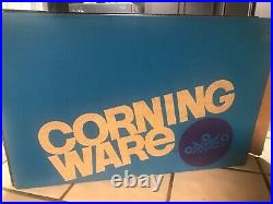 Vintage Corning Ware Blue Cornflower Roaster With Rack RARE WHITE MARK, BOX P-21