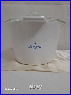 Vintage Corning Ware Blue Cornflower Saucemaker P-45-B 2 Quart 8 Cup Lid USA