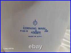 Vintage Corning Ware Blue Cornflower Saucemaker P-45-B 2 Quart 8 Cup Lid USA