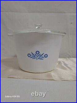 Vintage Corning Ware Blue Cornflower Saucemaker P-45-B 2 Quart 8 Cup Lid USA