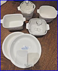 Vintage Corning Ware Blue Cornflower Set