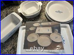 Vintage Corning Ware Blue Cornflower Set 7 Piece With Warming Plate Has Cord