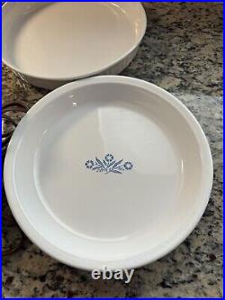 Vintage Corning Ware Blue Cornflower Set 7 Piece With Warming Plate Has Cord