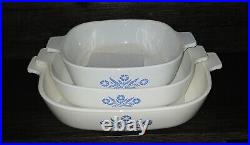 Vintage Corning Ware Blue Cornflower Set Of 6 Casserole Dishes