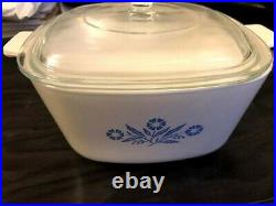 Vintage Corning Ware Blue Flower 1 3/4 Qt Baking Dish with Lid for Oven or Micro