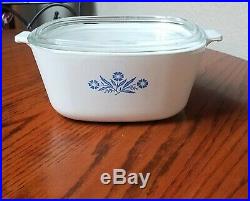 Vintage Corning Ware Blue cornflower casserole dishes with lid in mint condition