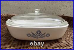 Vintage Corning Ware Casserole Dish Blue Cornflower P-10-B 10 Flaw on Lid Rare Vintage Corning Ware Casserole Dish Blue Cornflower P-10-B 10 Flaw on Lid Rare
